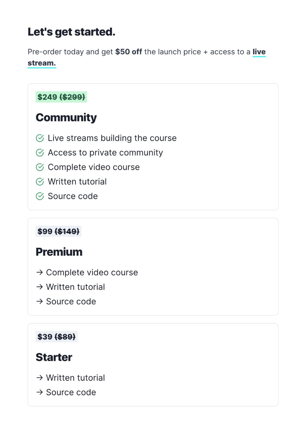 Price Table reference