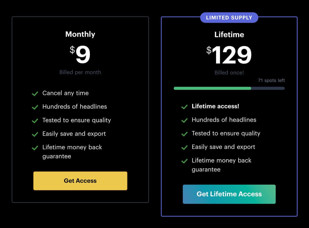 Limited Pricing Supply