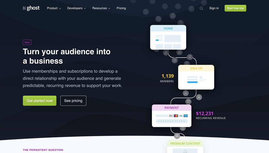 Hint to scroll through flowing elements
