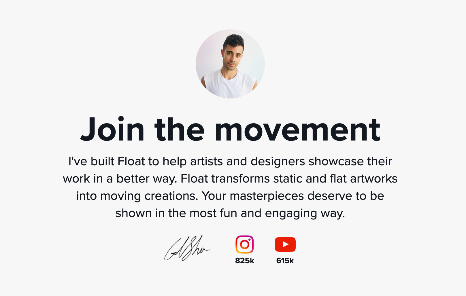 Gal Shir - Float Landing Page